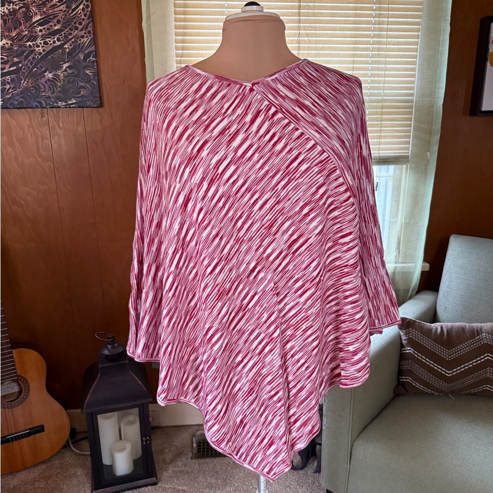 Currency Multi Color Women's Asymmetrical Poncho - Plus Size